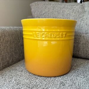 Le Cresset Dijon Yellow Ombre Stoneware Utensil Crock Largest